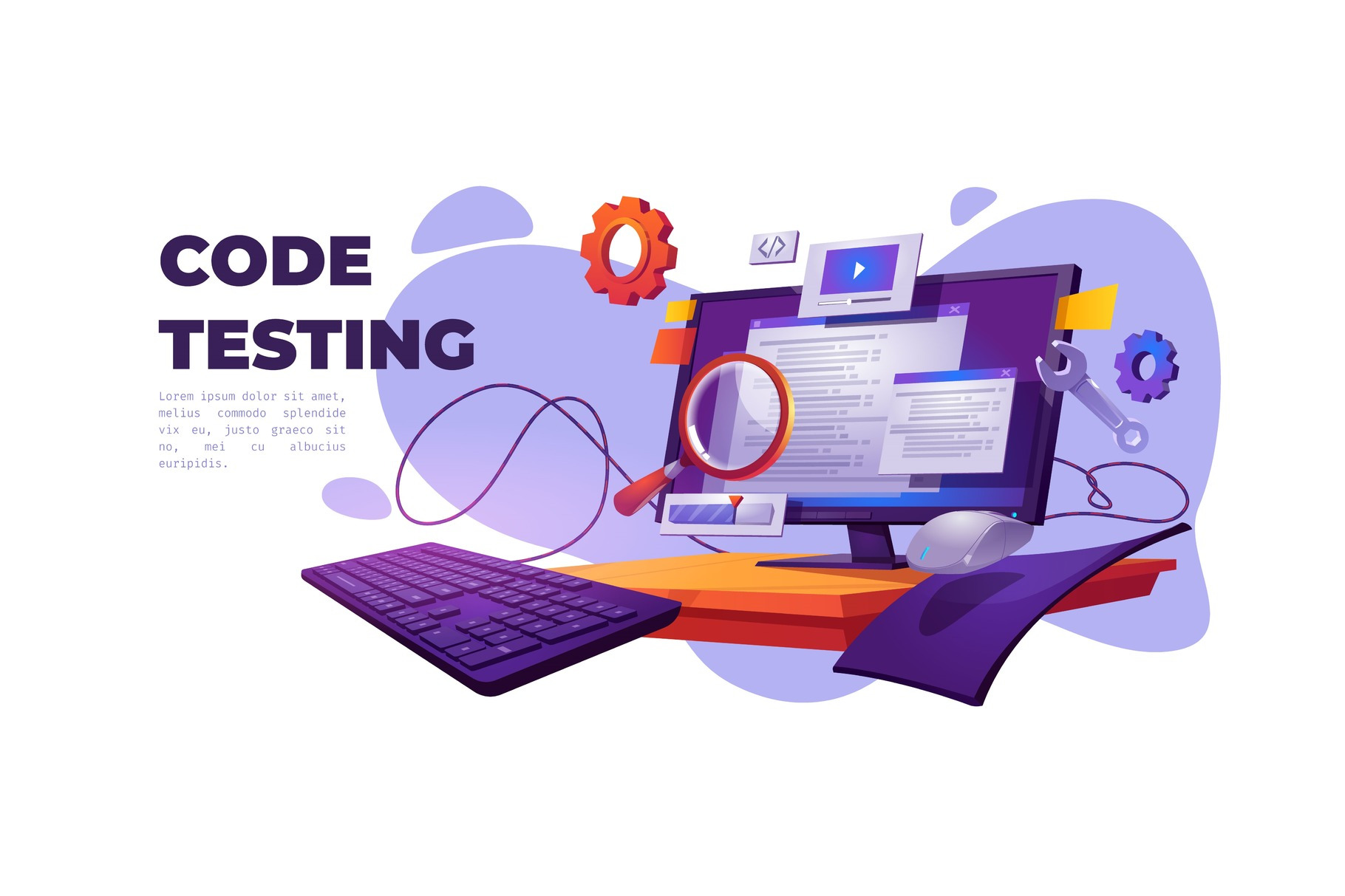 Code testing functional test for pc, a Technology Illustration by art ...