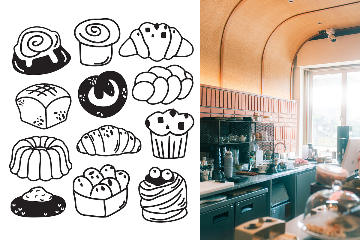 Coffee & Bakery Vector Clipart, a Food Illustration by Luamor (Photo 8 of 13)
