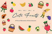 Cute Fruits Vector Illustration, a Food Illustration by Berdansabersama (Thumbnail 1 of 7)