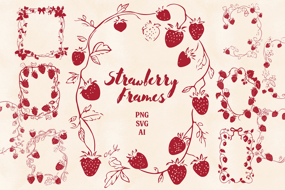 Whimsical Berry Fruit Bundle SVG PNG, a Food Illustration by Marie T (Photo 5 of 36)