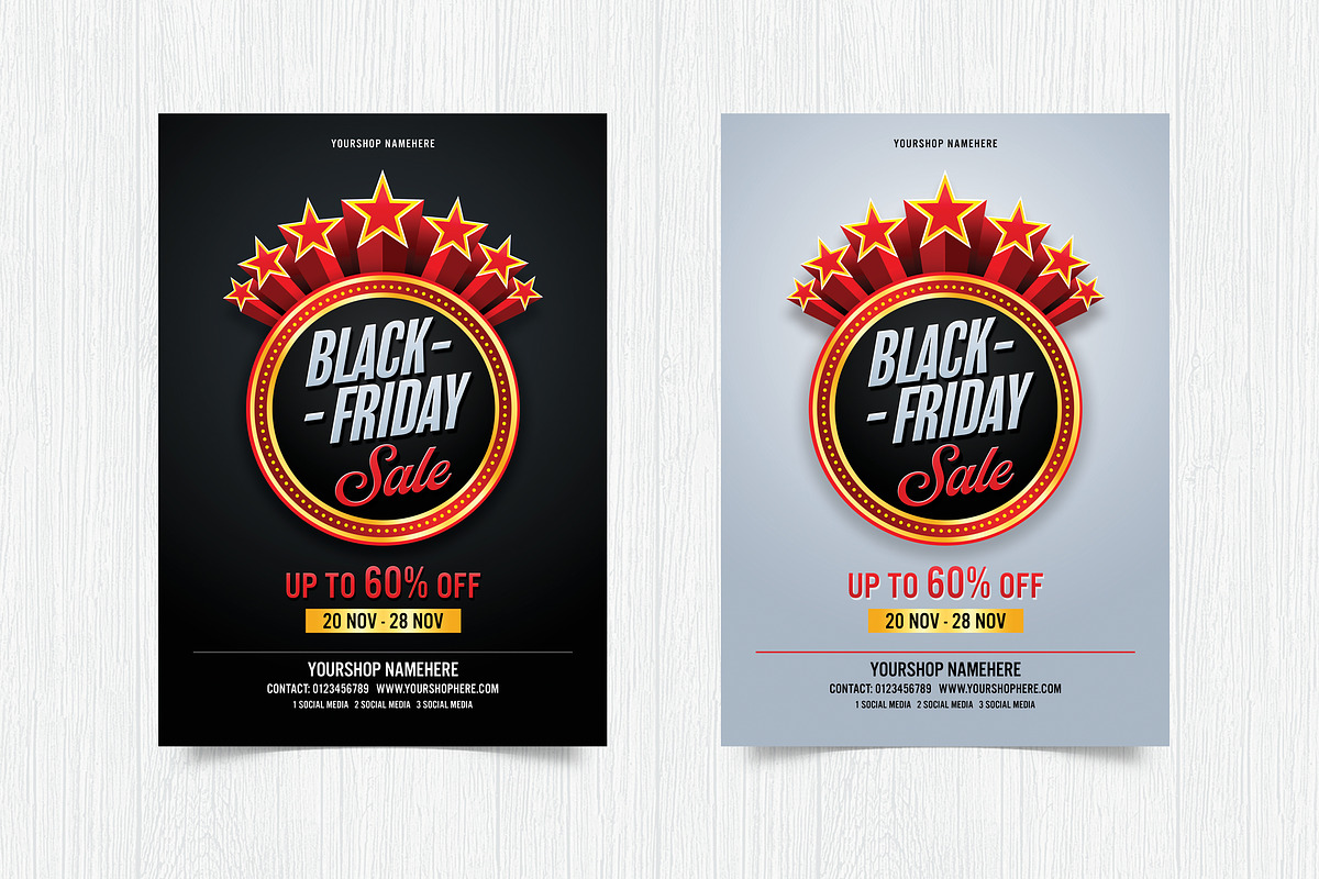 Black Friday Sale Flyer, a Print Template by DesignWorkz