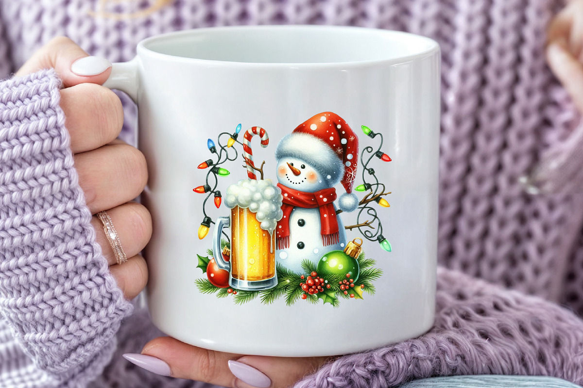 Watercolor Christmas Beers Clipart, a Seasonal Illustration by Rose Art (Photo 7 of 7)