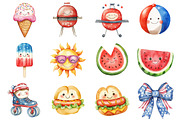 Cute 4th of July Clipart Bundle, a Seasonal Illustration by CitraGraphics (Thumbnail 2 of 6)