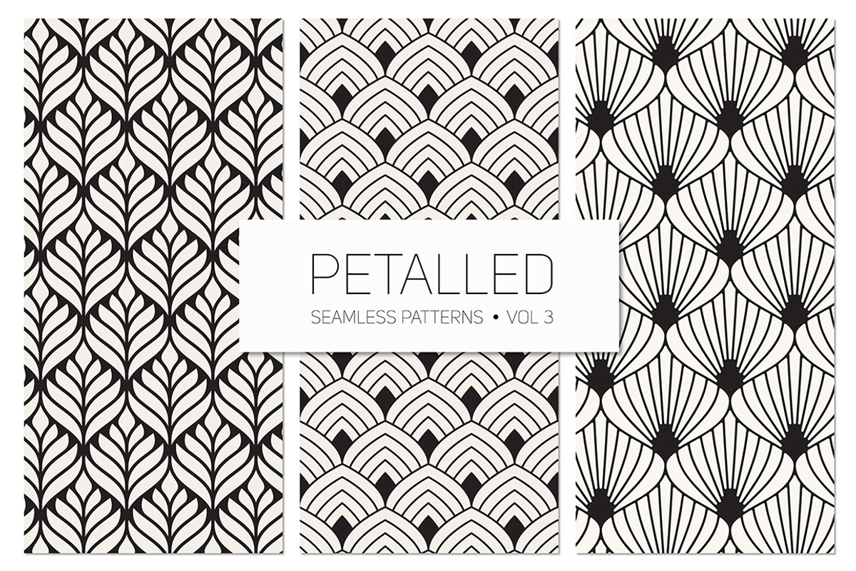Petalled Seamless Patterns Set 3, a Pattern Graphic by Curly_Pat (Photo 1 of 5)