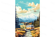 Landscape posters in retro style, an Object Illustration by Bubert Art (Thumbnail 8 of 9)