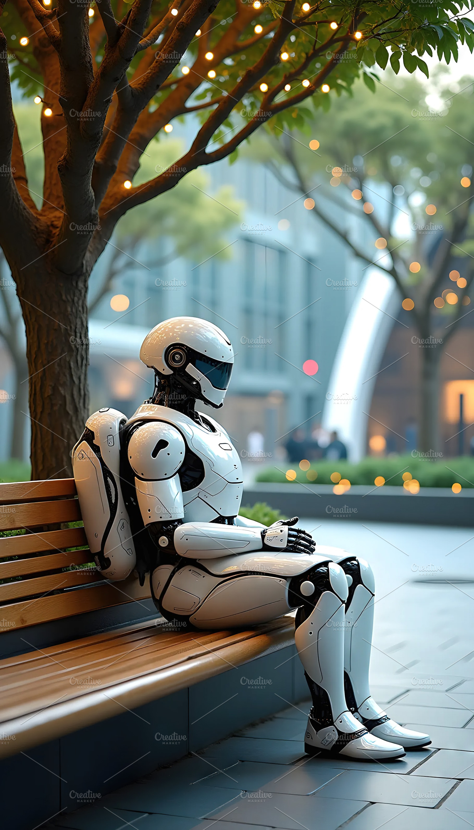 white Chrome Robot In Frame With Uti, a Photo by LOGOCREATIVE