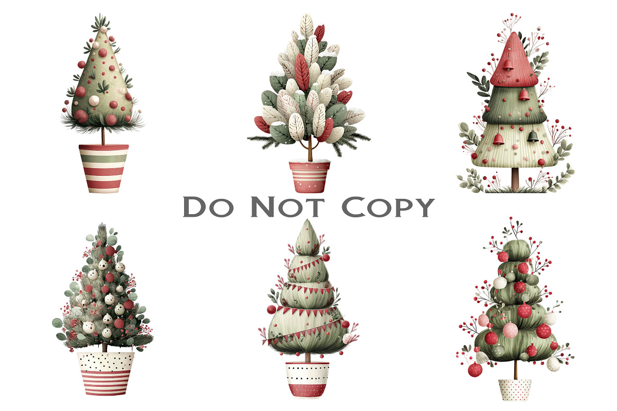 Cute Christmas Topiaries Tree, an Illustration by Craft Nest (Photo 11 of 11)