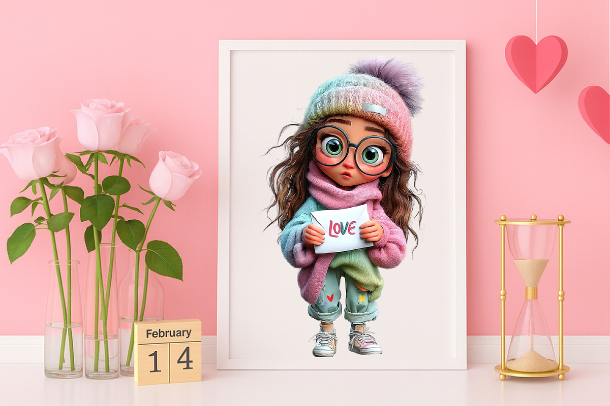 Watercolor Quirky Girl Clipart, an Illustration by Canvas Craft (Photo 6 of 6)