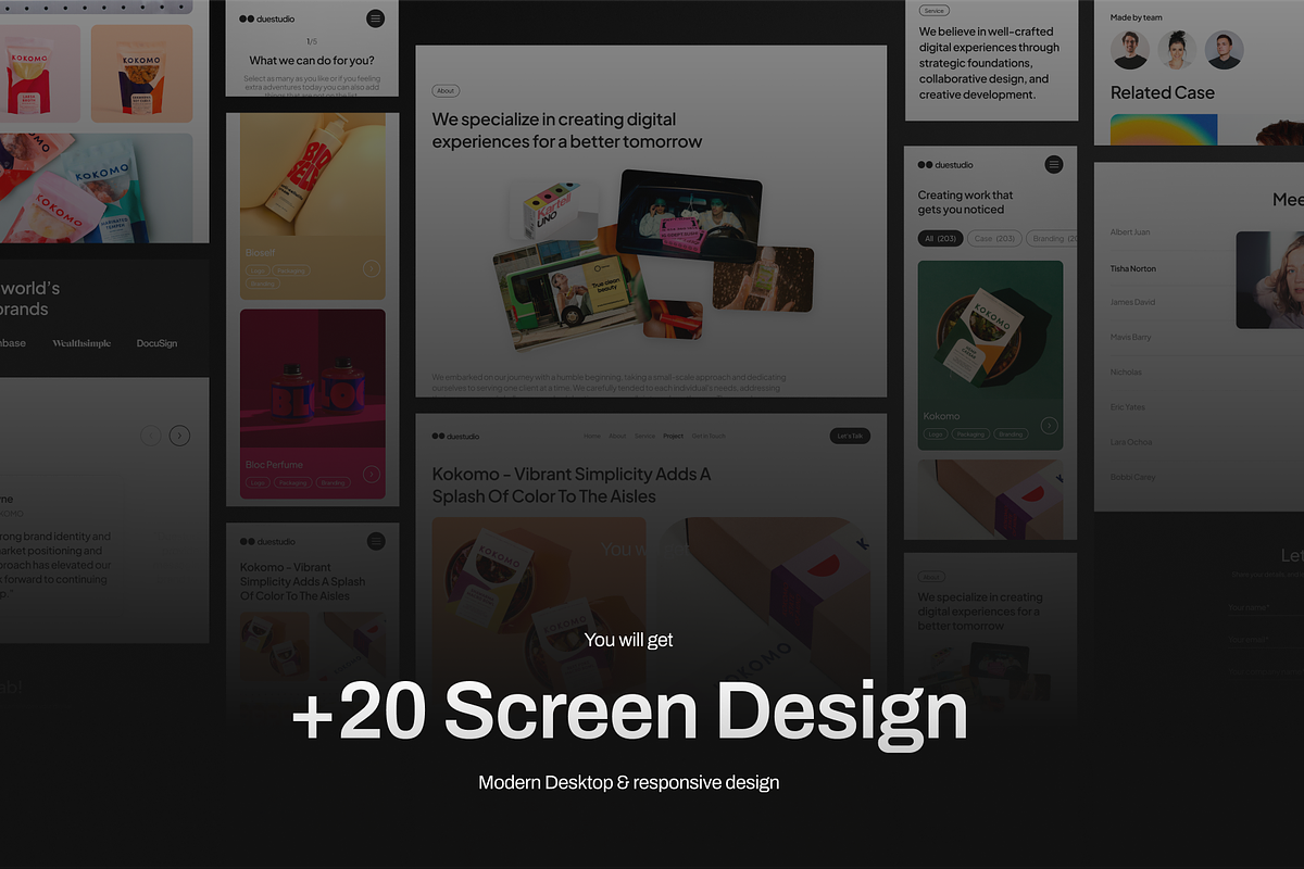 Duestudio - Company Website UI KIT A, a Device Mockup by Odama (Photo 4 of 6)