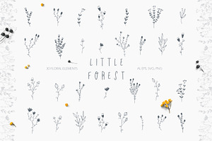 LITTLE FOREST. 30 FLORAL ELEMENTS