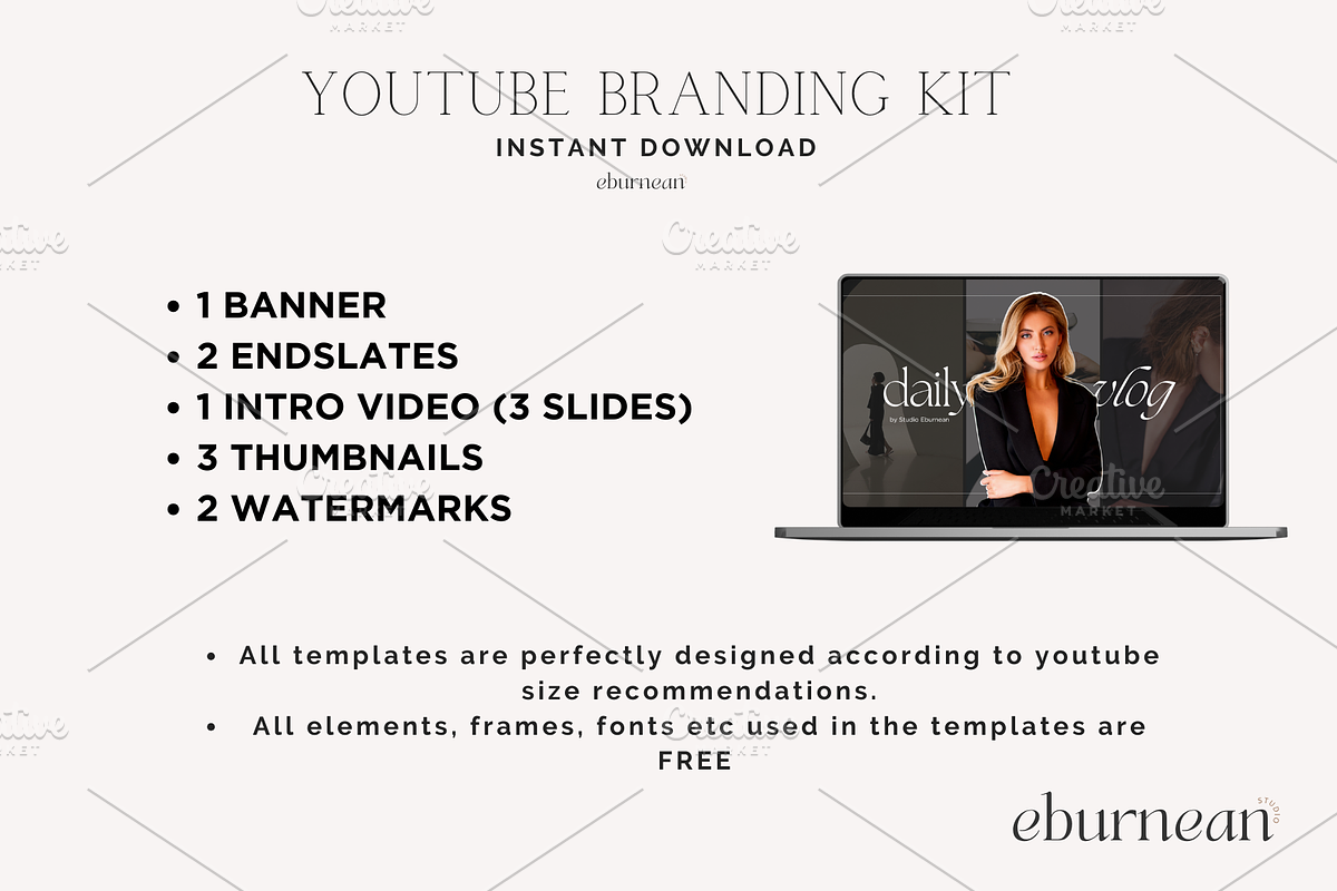 Youtube Branding Kit Canva, a Social Media Template by Studio Eburnean (Photo 5 of 5)