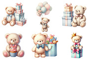 Teddy Bear Birthday Clipart, an Illustration by Designworld (Thumbnail 5 of 5)