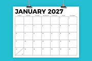 2027 8.5 x 11 Inch Calendar Template, a Stationery Template by Running With Foxes (Thumbnail 1 of 5)