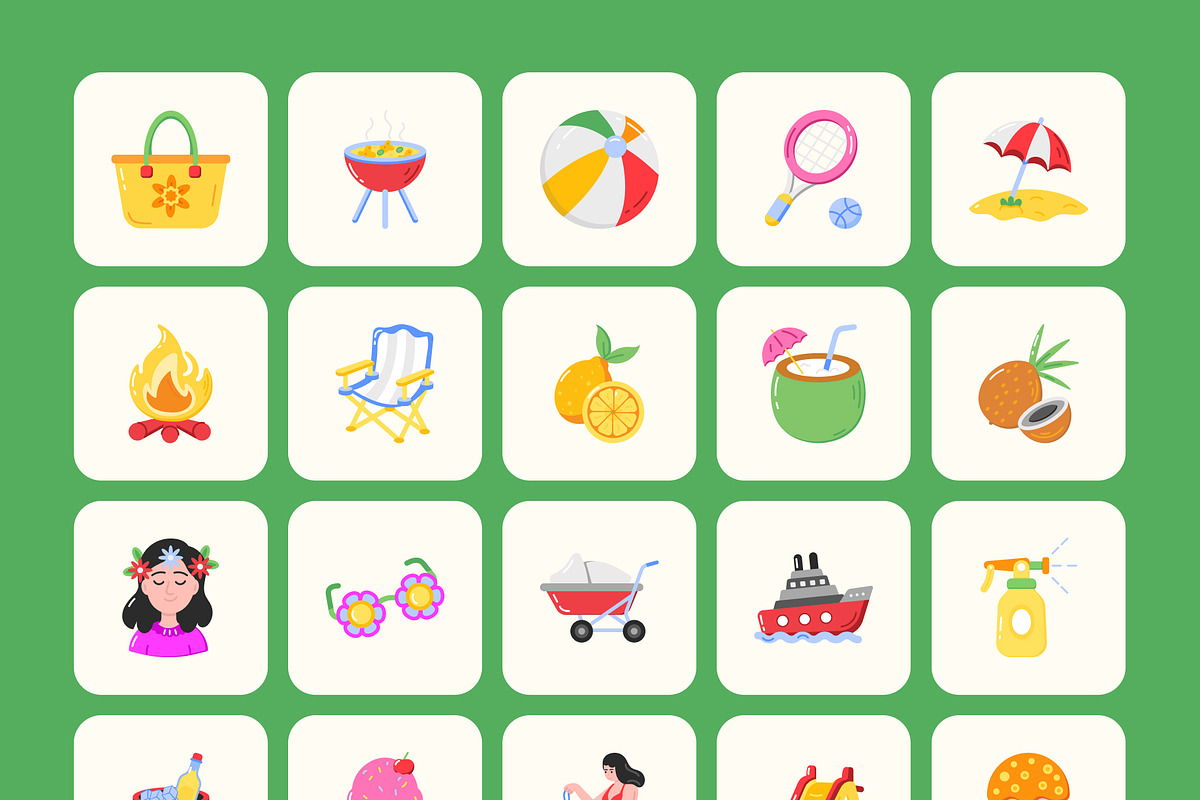 Summer Icon Art Set, an Emoji Icon by Creative Stall (Photo 7 of 8)