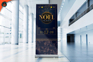 Gold Art Deco Gala Roll Up Banner