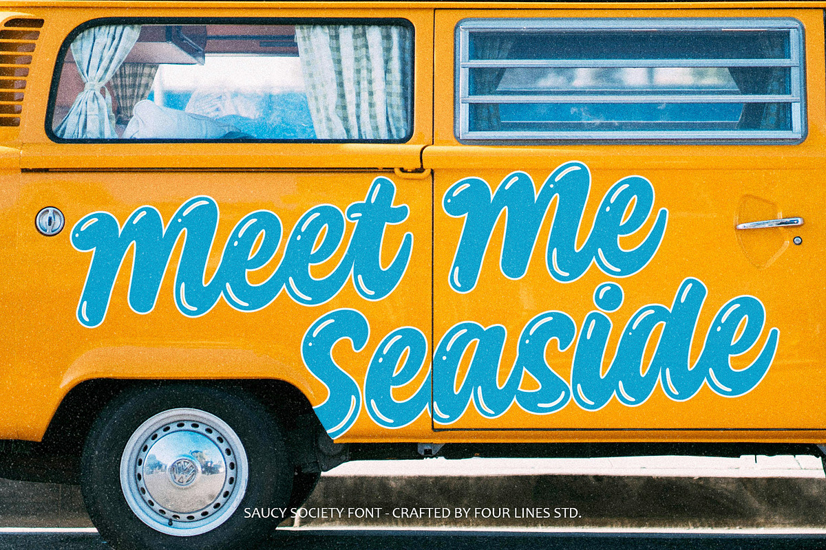 Saucy Society: A joyful font script, a Script Font by Four Lines Std. (Photo 6 of 10)
