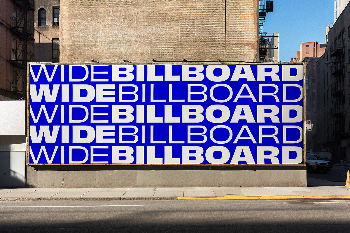 Wide City Billboard Layered PSD, an Advertising Mockup by 4NVRdotcom Mockups (Photo 2 of 2)