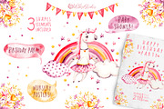 Unicorns Life. Watercolor collection, an Animal Illustration by UlitkaStudio (Thumbnail 11 of 29)