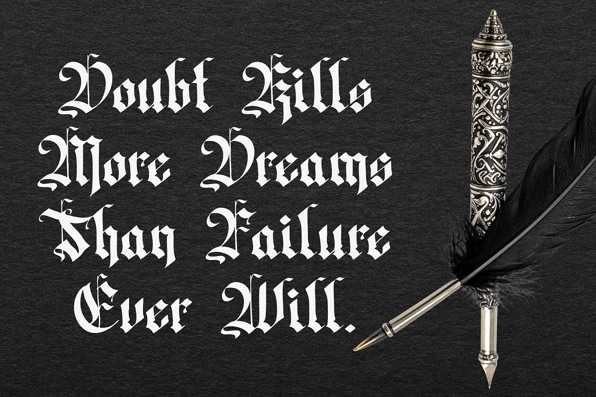 Zhatend Sildyer - Blackletter Font, a Blackletter Font by Randi Irvan | Rvandtype (Photo 4 of 11)