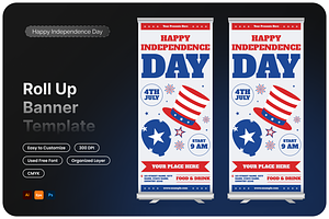 Happy Independence Day RollUp Banner, a Poster Template by Annora Studio