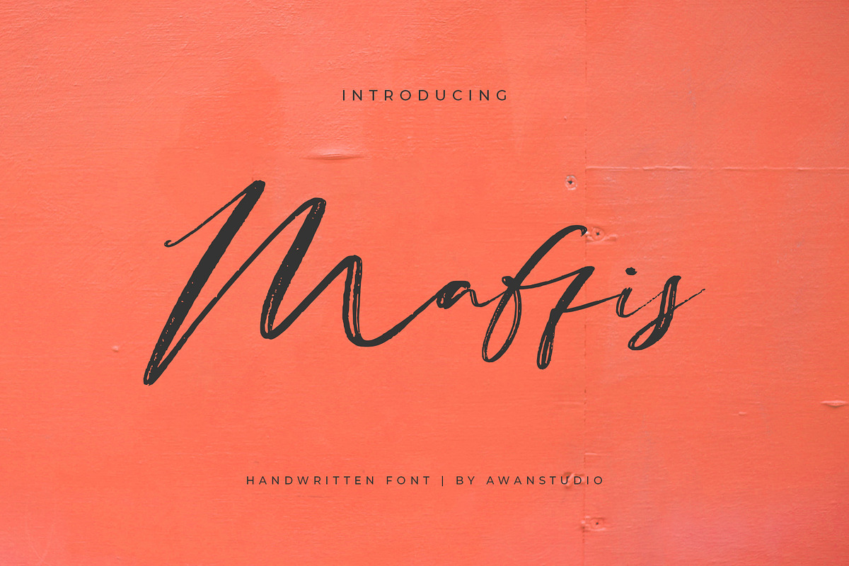 Maffis Font, a Script Font by Awanstudio (Photo 1 of 8)