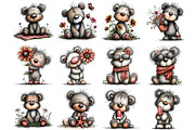 Whimsical Summer Teddy Bear Clipart, an Illustration by DreamArtGraphic (Thumbnail 3 of 5)