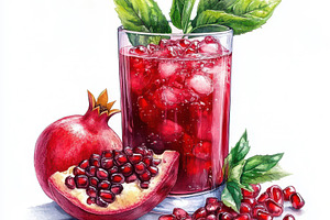 Refreshing Pomegranate Drink Waterco, a Food & Drink Photo by Pixeness Studio