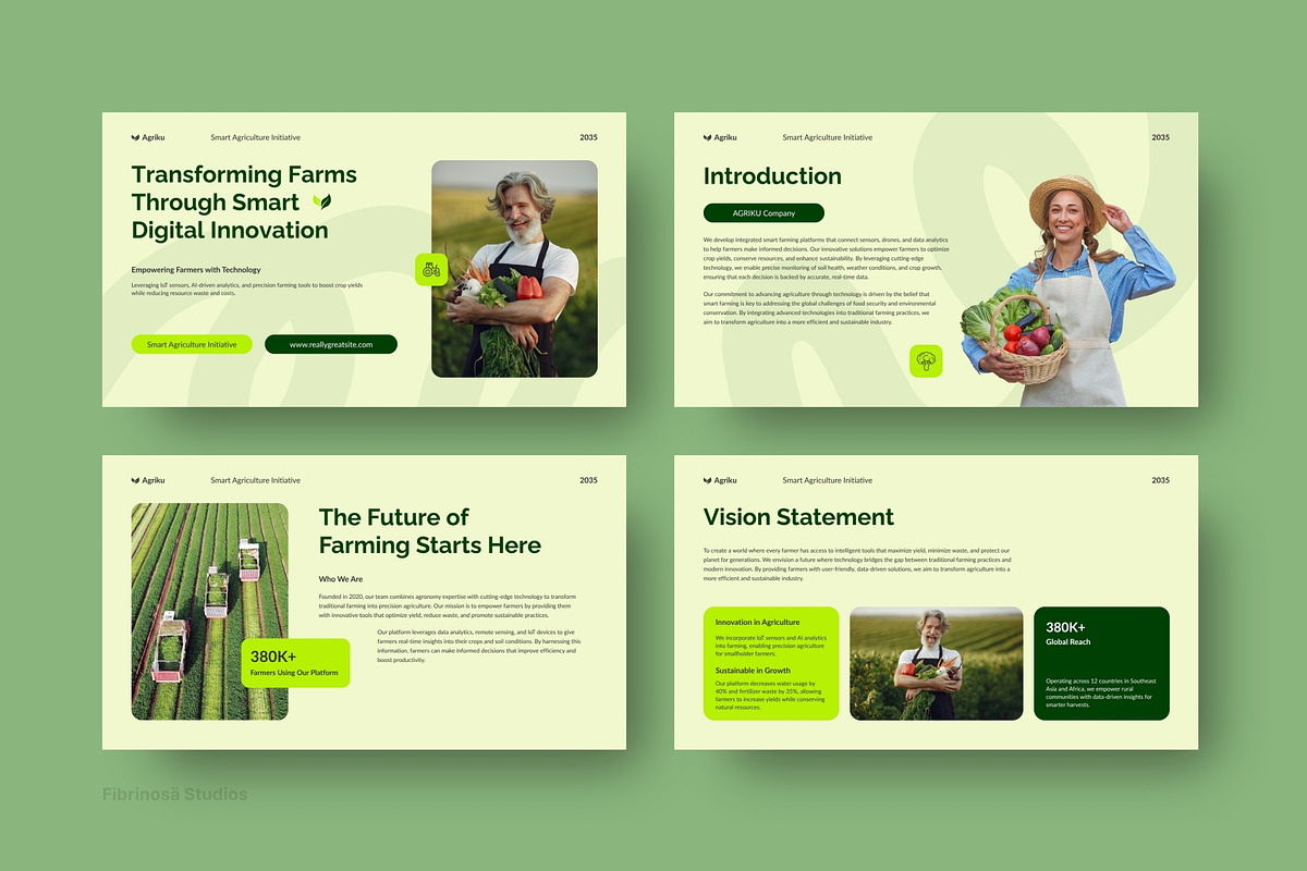 Smart AgriTech Innovation Pitch Deck, a Presentation Template by FIBRINOSÄ (Photo 3 of 7)