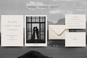 Minimal Wedding Set, an Invitation Template by Zale Atelier