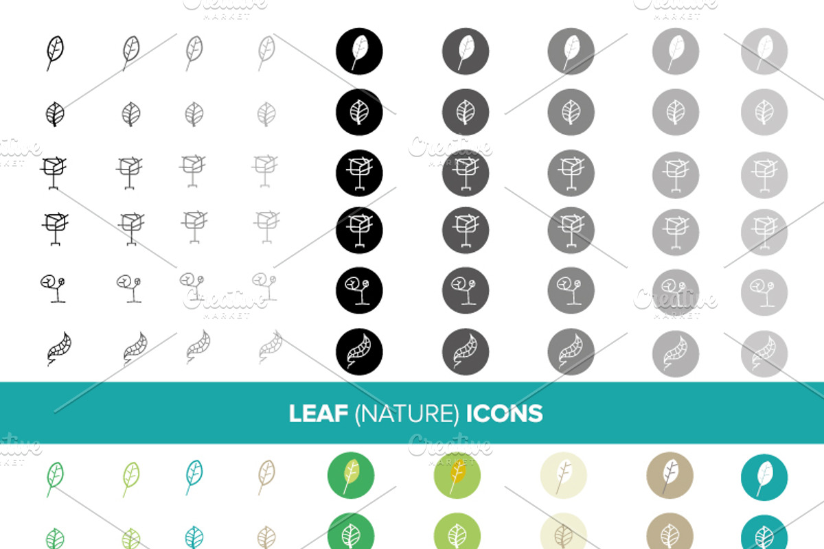 LEAF (NATURE) ICONS, an Icon by SUBCUTANEO STORE (Photo 4 of 4)