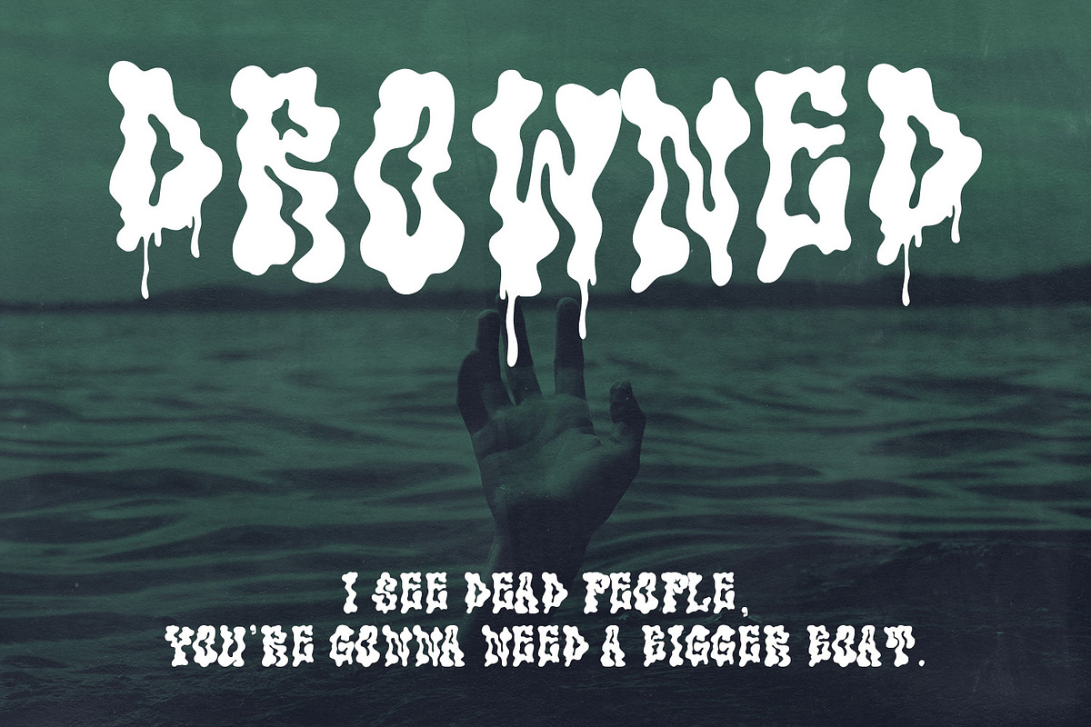 Luicoob Dripping Horror Display Font, a Handwritten Font by Maulana Creative (Photo 3 of 7)
