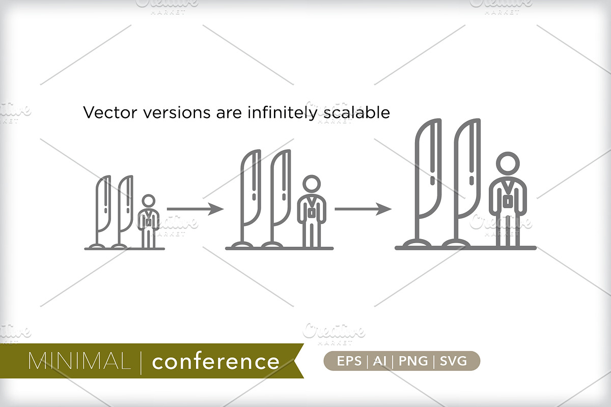 Minimal conference trade show icons, an Outline Icon by Picture Window (Photo 3 of 5)