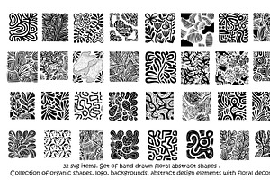 32 svg items. Set of hand drawn flor