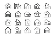 Collection of Simple House Icons, an Outline Icon by Vectorium Studio (Thumbnail 2 of 2)