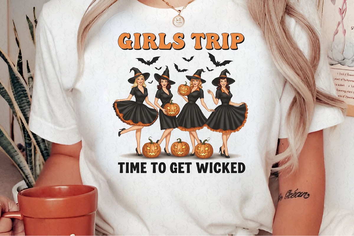 Girls Trip Halloween Salem Witch Ret, an Illustration by Craft Nest (Photo 2 of 6)