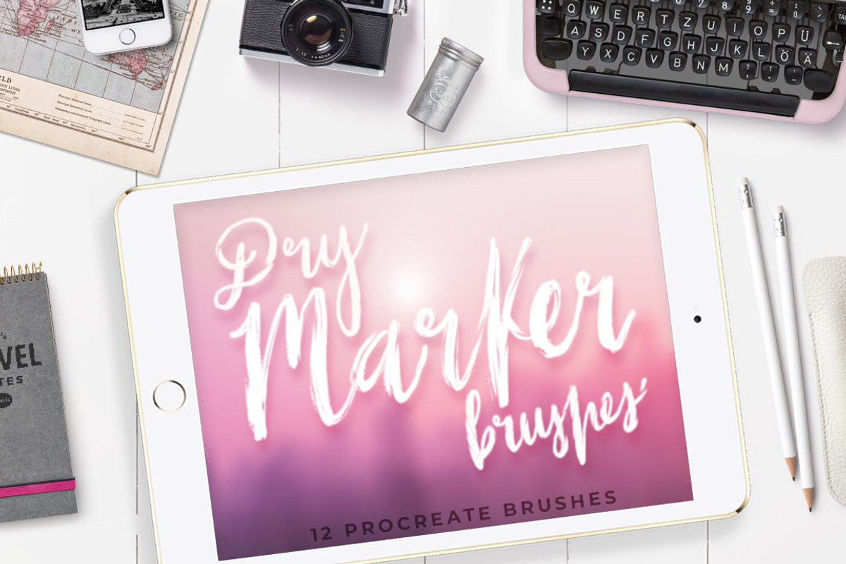 12 dry marker brushes - PROCREATE, a Brush Add-On by Andrea De Oliveira (Photo 1 of 7)
