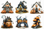 Halloween Pumpkin House Clipart, an Illustration by Craft Nest (Thumbnail 5 of 6)