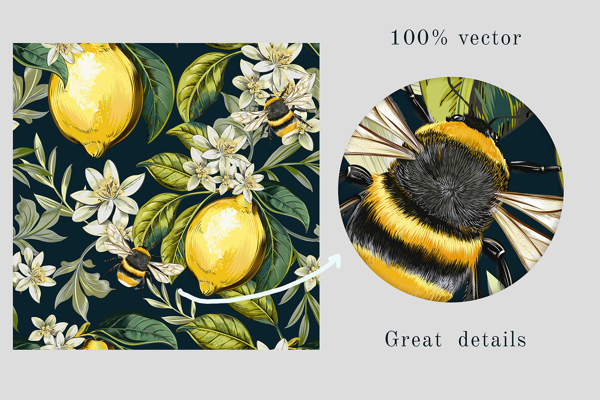 Lemons and Magnolia vector set, an Object Illustration by FleurArt (Photo 6 of 11)