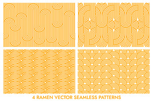 Ramen noodles pasta patterns, a Food Illustration by Buch&Bee