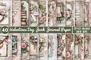 Valentines Day Junk Journal Paper, an Illustration by SinaCreation (Thumbnail 1 of 7)