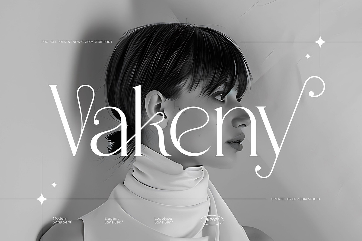 Vakeny || Modern Simple Serif Font, a Serif Font by Ermedia Studio (Photo 1 of 10)