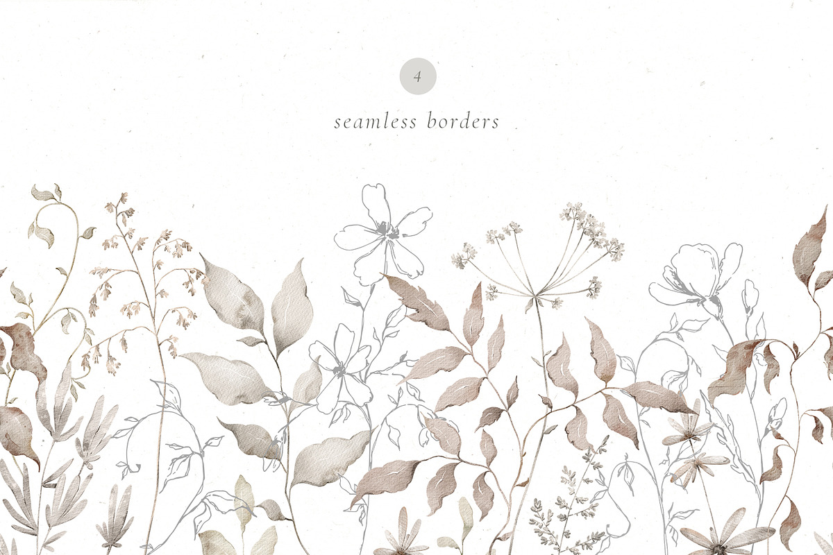 GRACE Floral Watercolor and Line art, a Decorative Illustration by Kreker Kate (Photo 4 of 10)