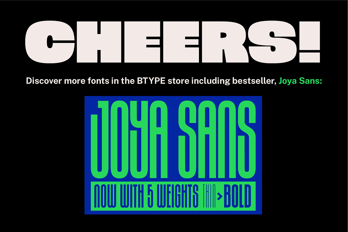 Cheers Big Sans - Chunky Sans Serif, a Sans Serif Font by BTYPE (Photo 15 of 15)
