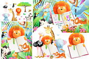 Animal Kids Studying Reading Books, an Animal Illustration by Popmarleo Shop (Thumbnail 3 of 11)