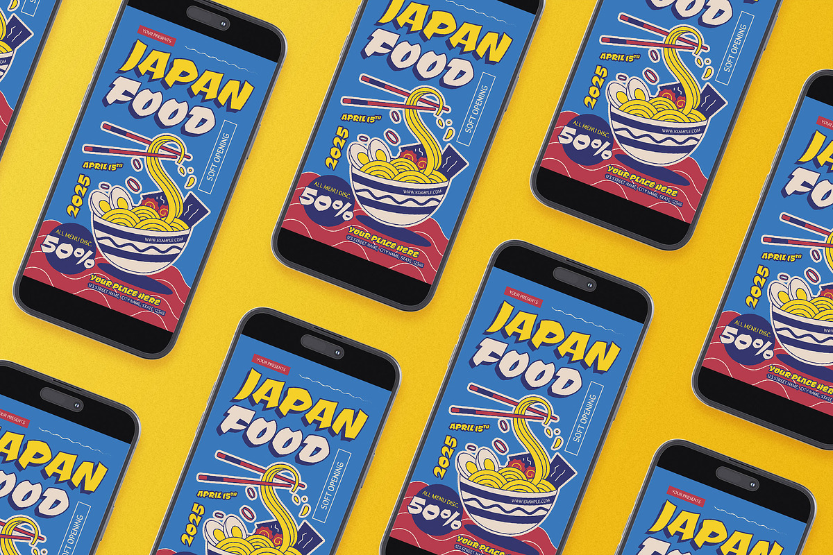 Soft Opening Japan Food Flyer Set, a Flyer Template by Aiyari Graphic (Photo 2 of 3)