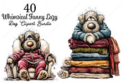 Whimsical Funny Lazy Dog Clipart PNG, a Seasonal Illustration by Canvas Craft (Thumbnail 1 of 10)