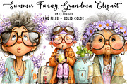 Summer Funny Grandma Clipart, an Illustration by CreationArt (Thumbnail 1 of 7)
