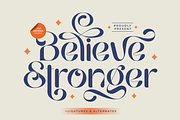 Believe Stronger, a Sans Serif Font by zeenesia (Thumbnail 1 of 16)