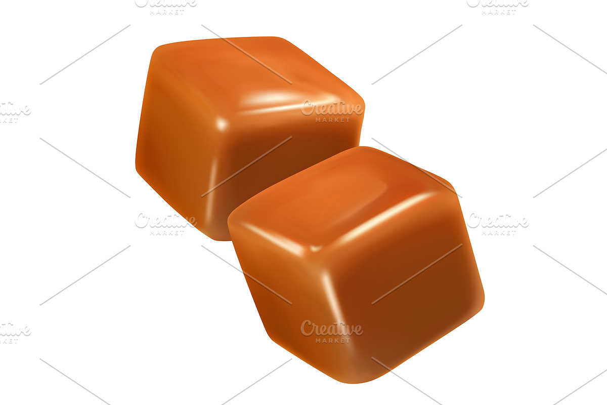 Fudge sweet caramel realistic vector, a Decorative Illustration by Allevinatis Studio (Photo 5 of 5)