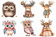 Watercolor Boho Woodland Animal Clip, an Illustration by Watercolor design (Thumbnail 4 of 12)